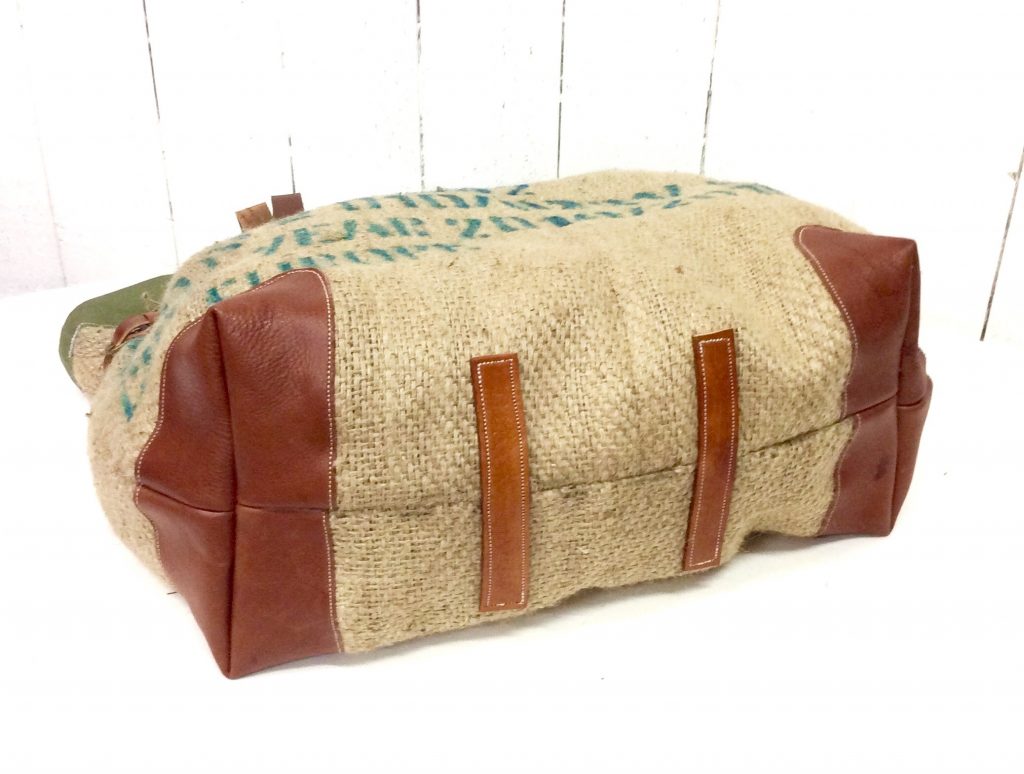 sac cabas toile de jute -sac de café vert