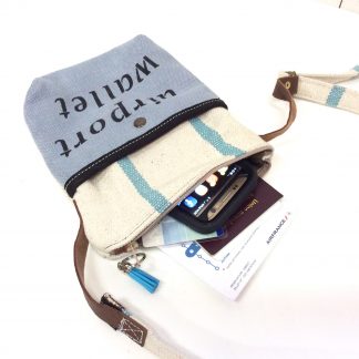 airport wallet bleu ciel