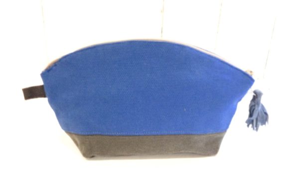 trousse de sac bleue-kaki-inscription N°1
