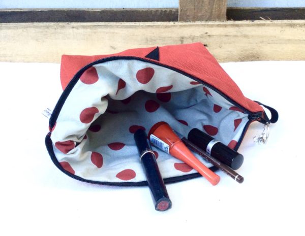 trousse de sac rouge- lettre K en paillette