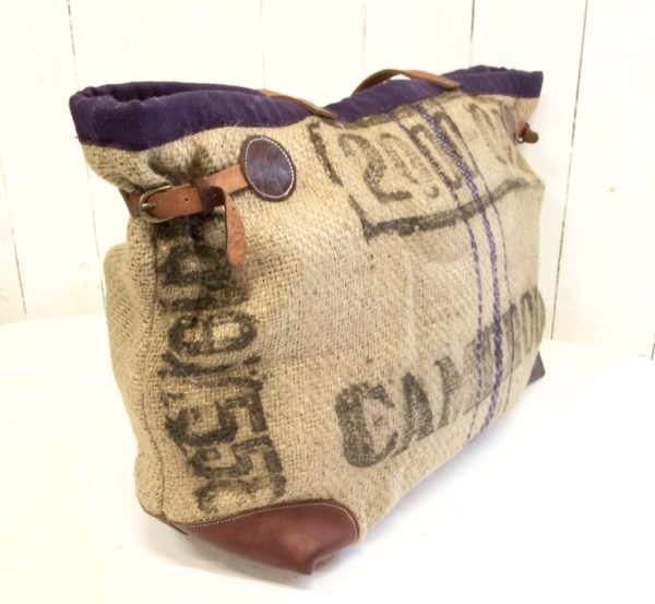sac toile de jute-sac de café-violet