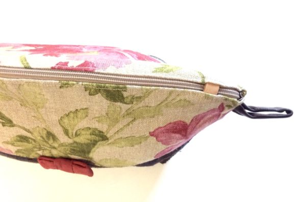 trousse de sac lin fleuri-toile pourpre-suzy