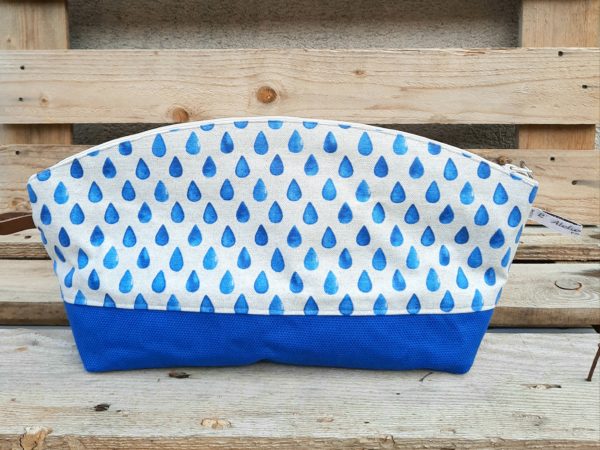 Trousse de toilette gouttes bleues-base bleue